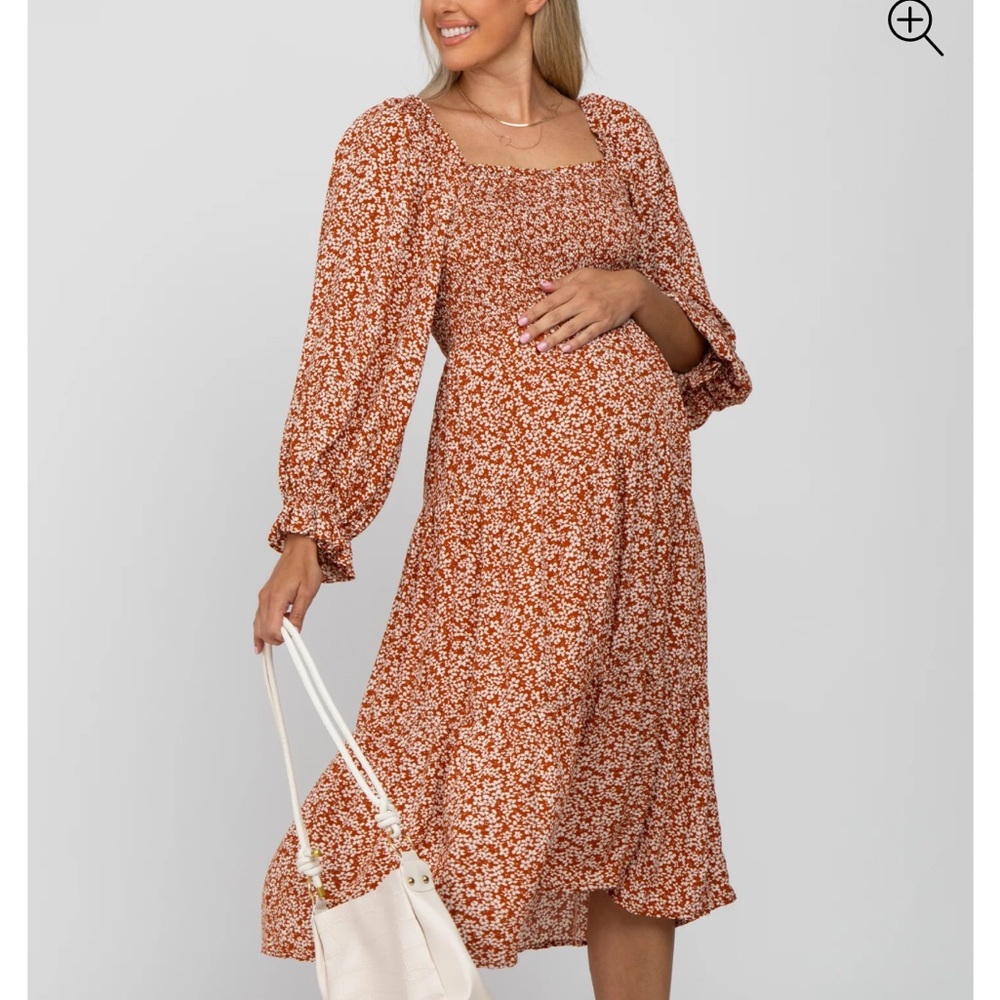 Pinkblush maternity smocked dress in MEDIUM